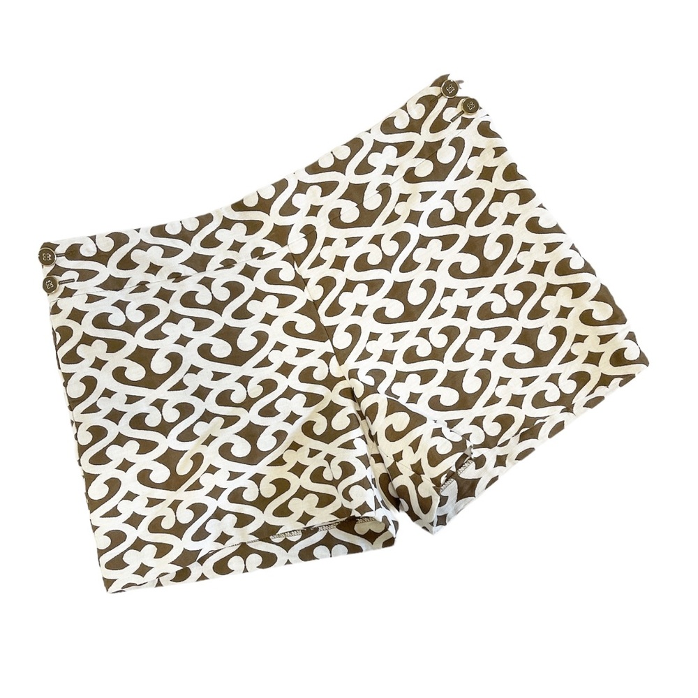 Anne Taylor LOFT brown and cream printed shorts women’s size 12
